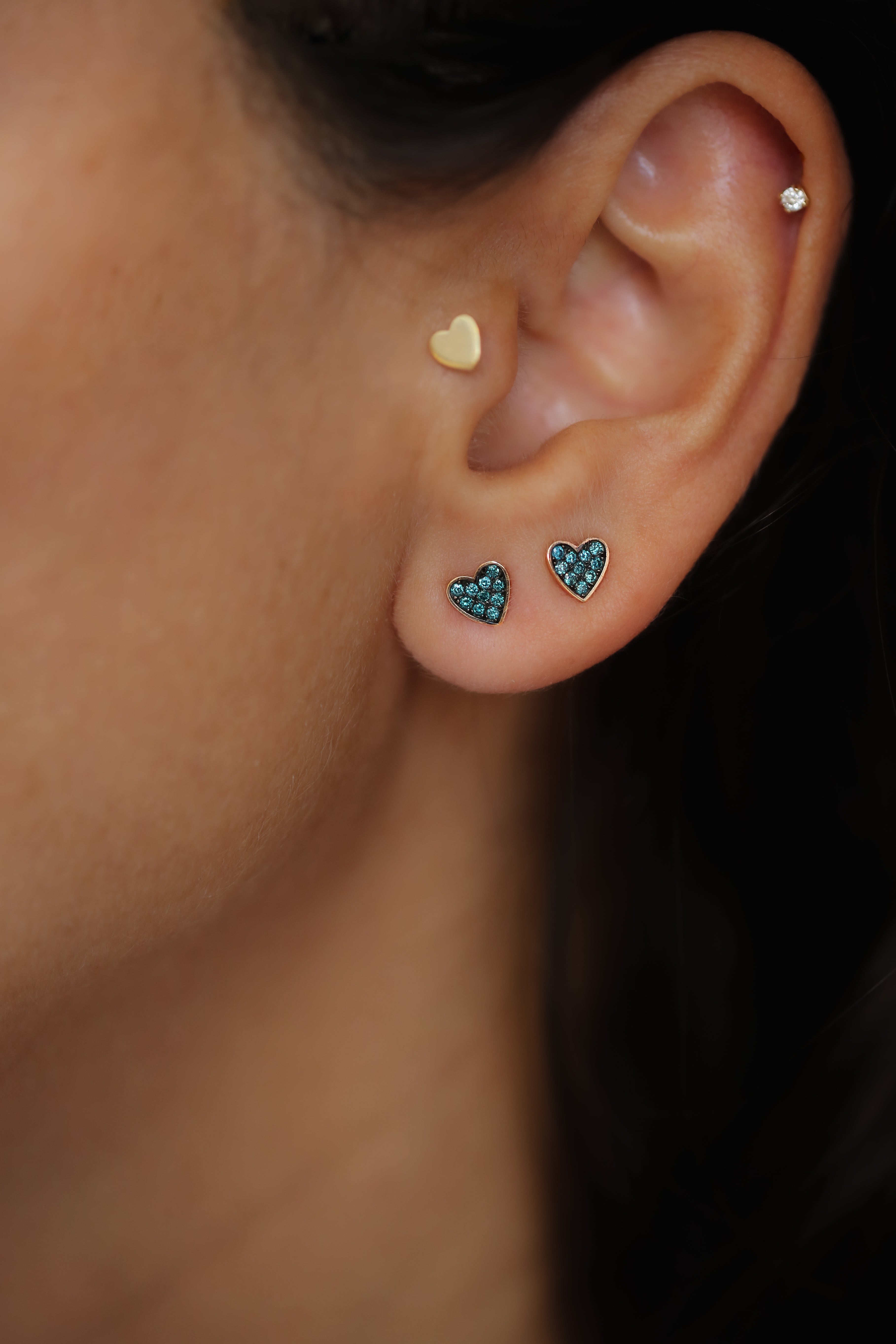 Blue Heart Earring