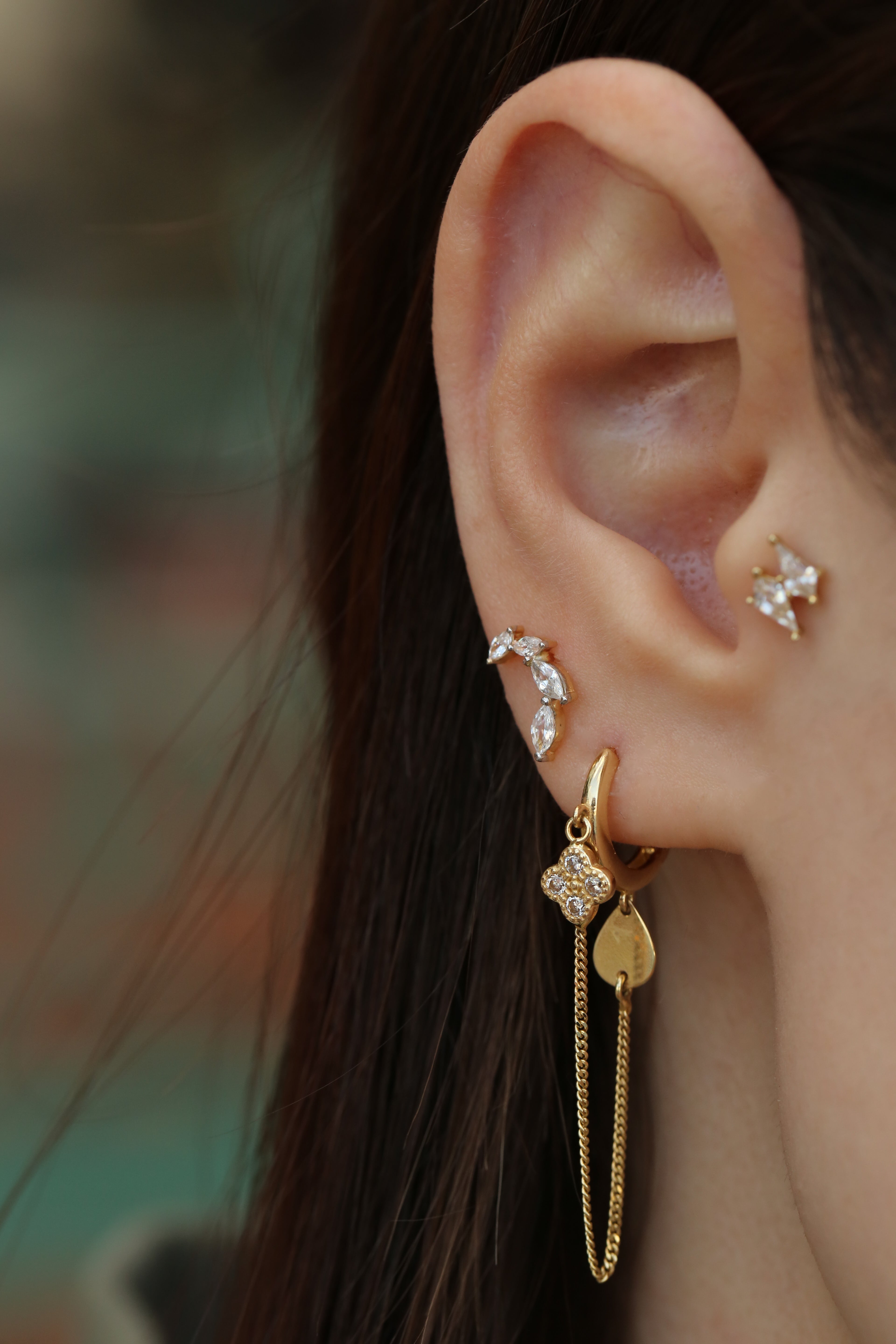 Diamond Clover Sway Earrings