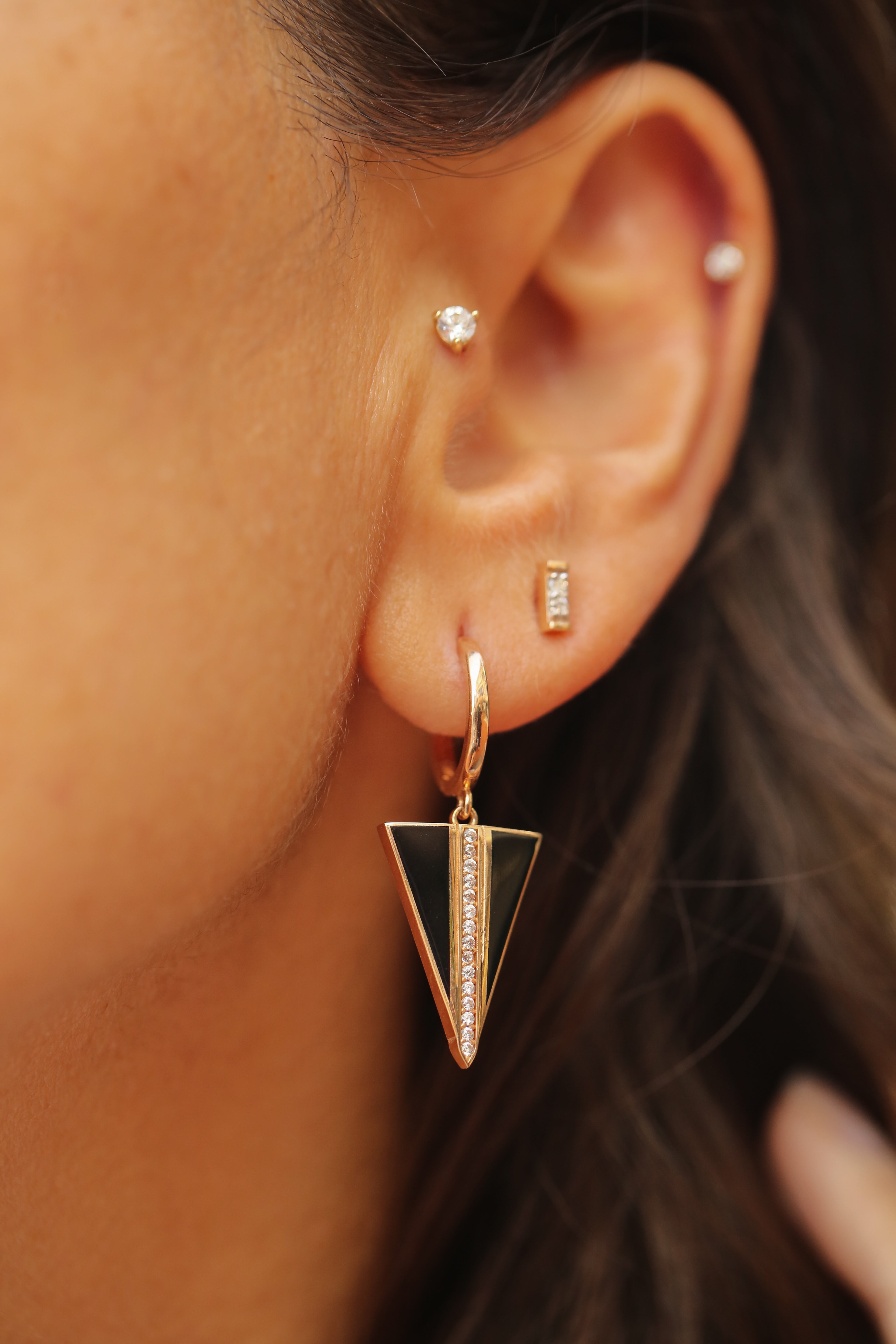 Black Triangle Earrings