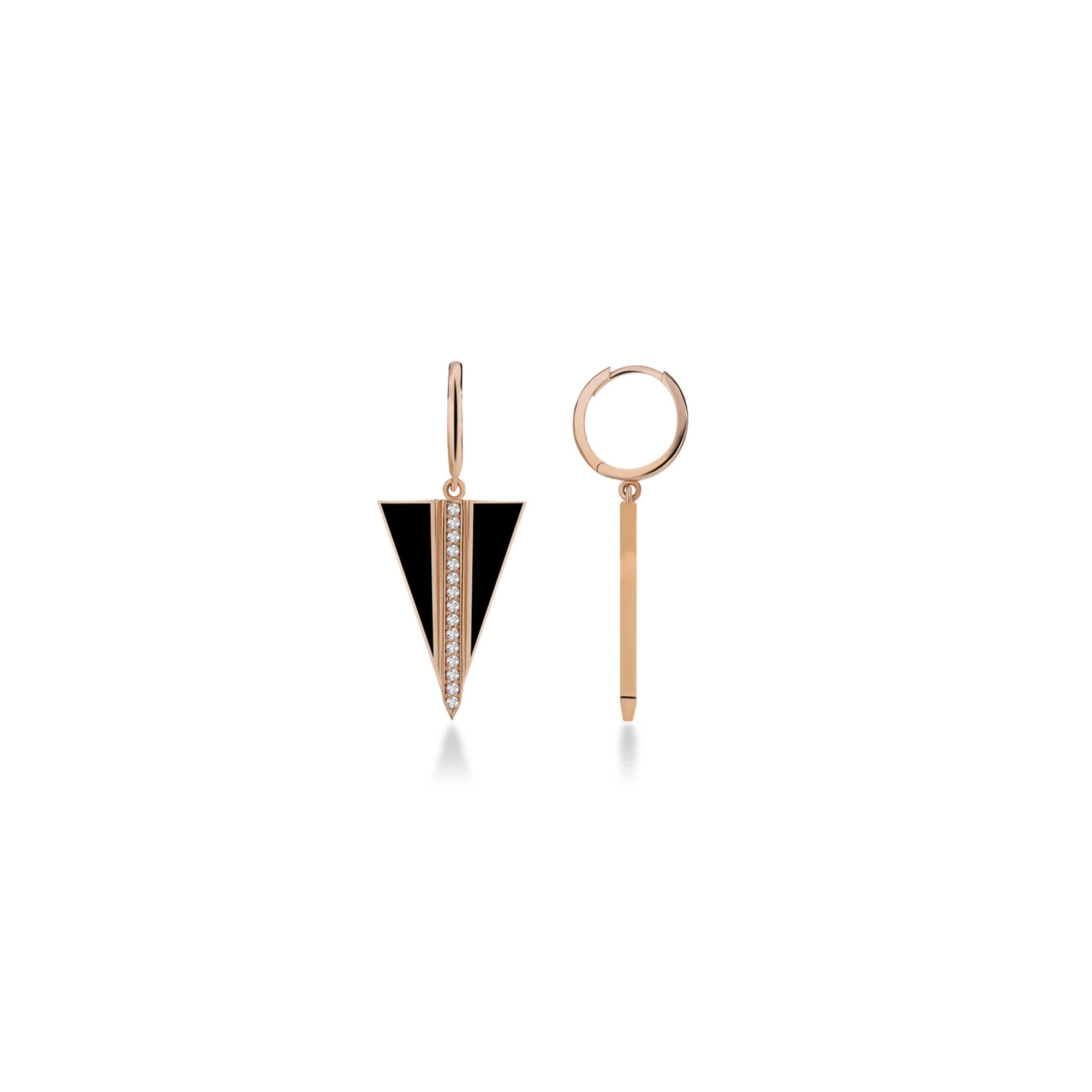 Black Triangle Earrings