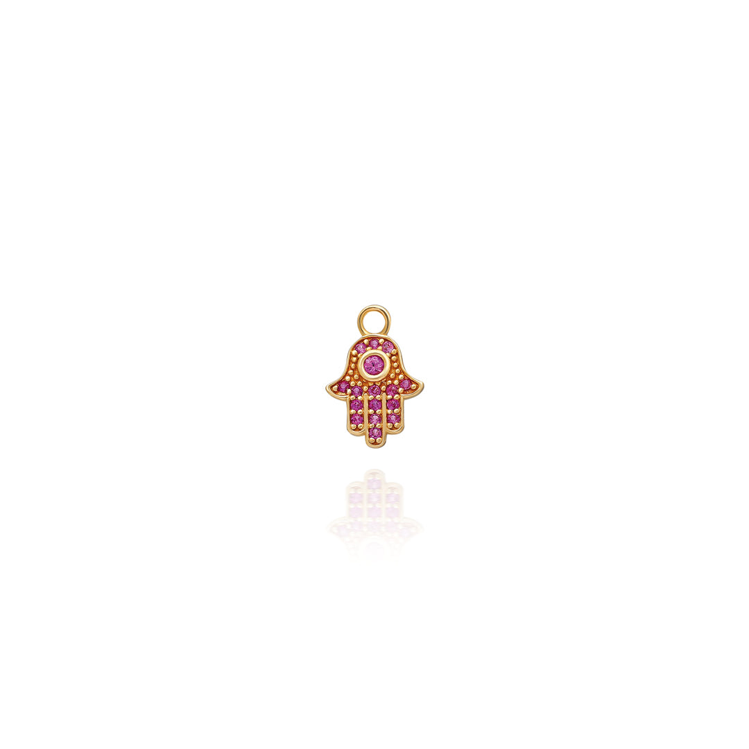 Hand of Fatima Ruby Charm